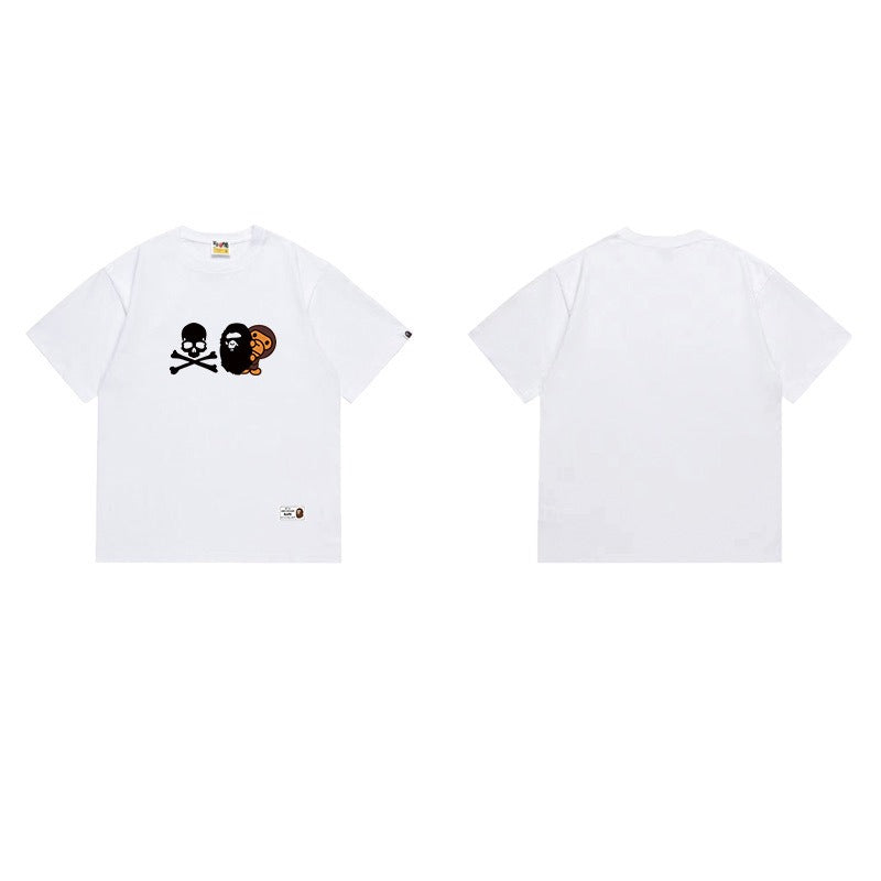 Bathing Shark and ape head print T Shirts NextBlock