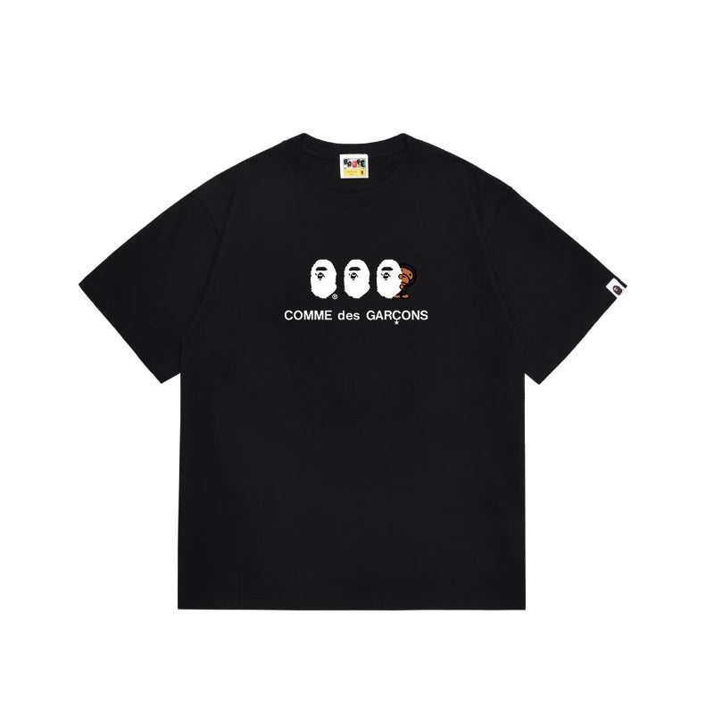 Bathing Shark and ape head print T Shirts NextBlock