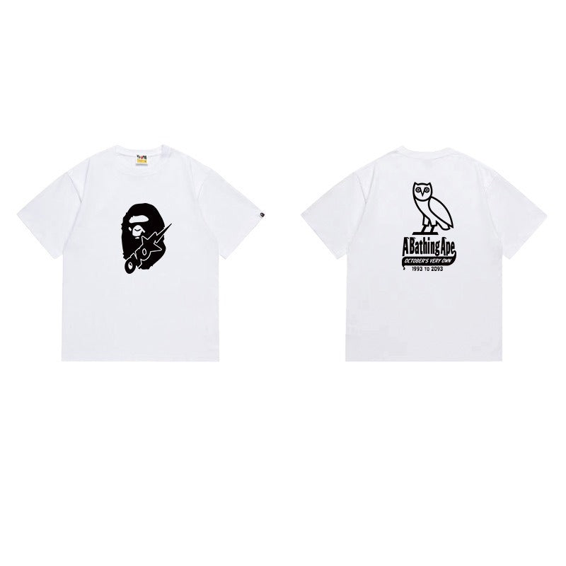 Bathing Shark and ape head print T Shirts NextBlock