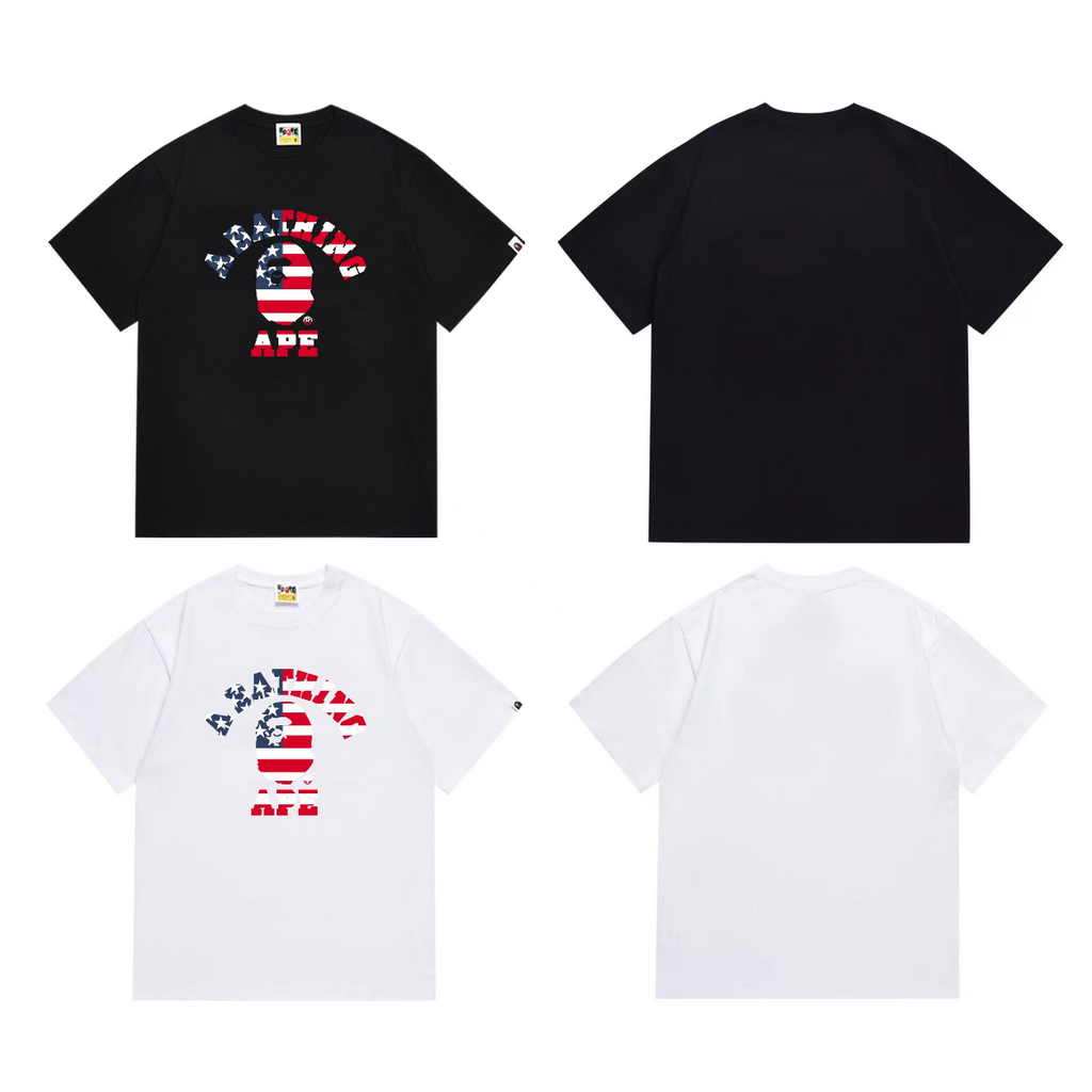 Bathing Shark and ape head print T-Shirt NextBlock