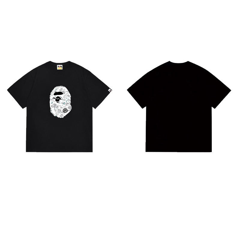 Bathing Shark and ape head print T Shirts NextBlock