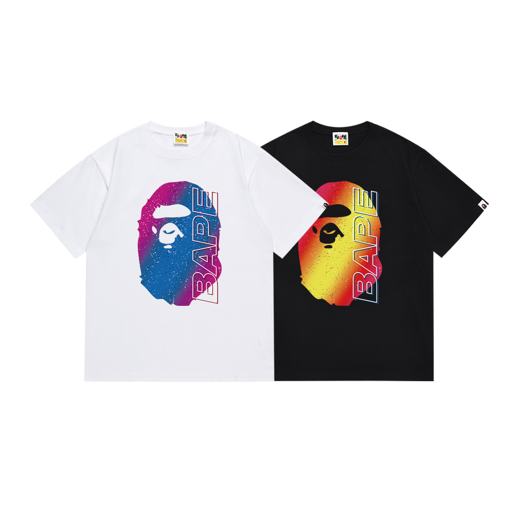 Bathing Shark and ape head print T Shirts NextBlock