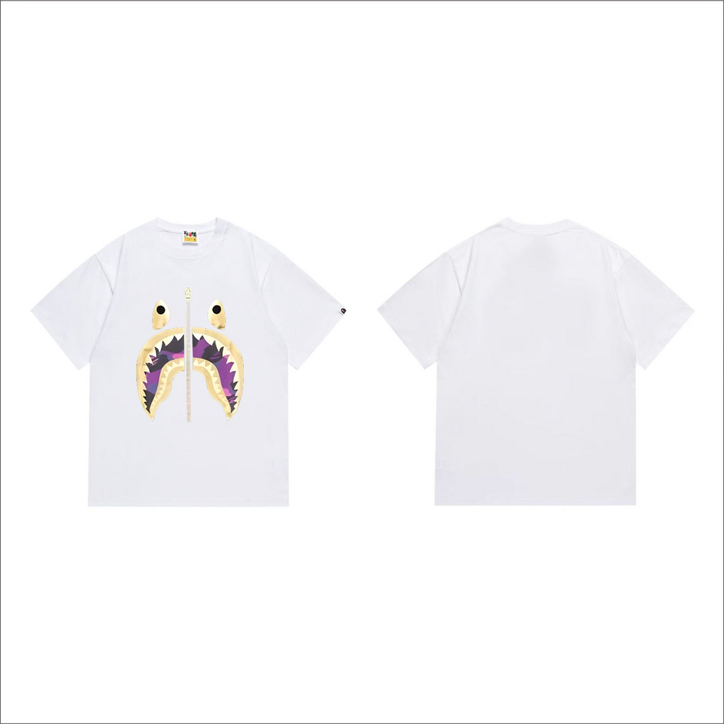 Bathing Shark and ape head print T-Shirt NextBlock