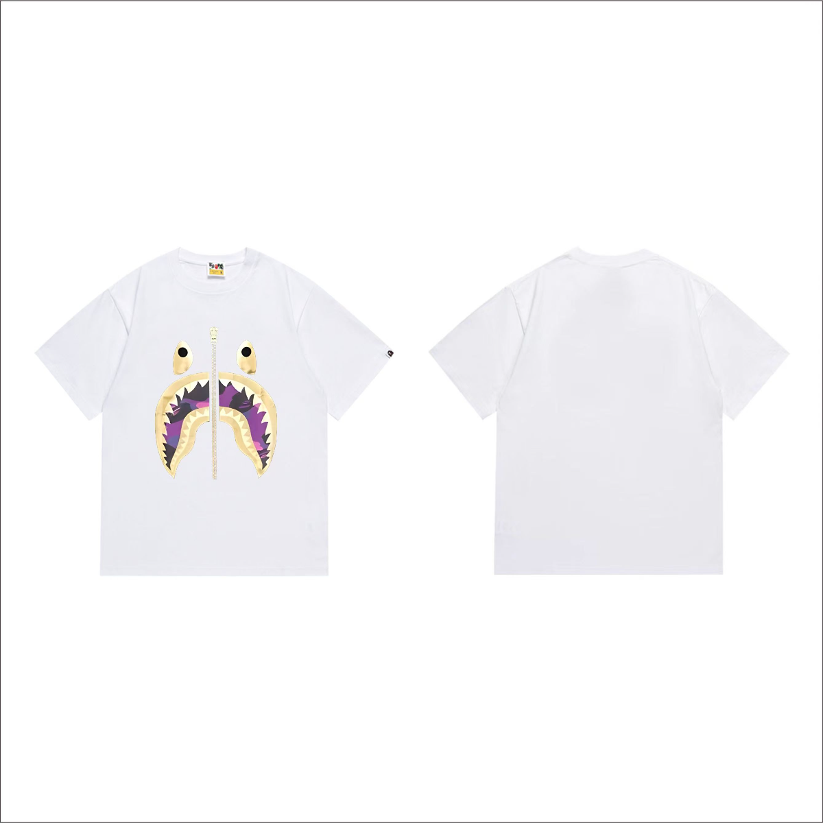 Bathing Shark and ape head print T-Shirt NextBlock