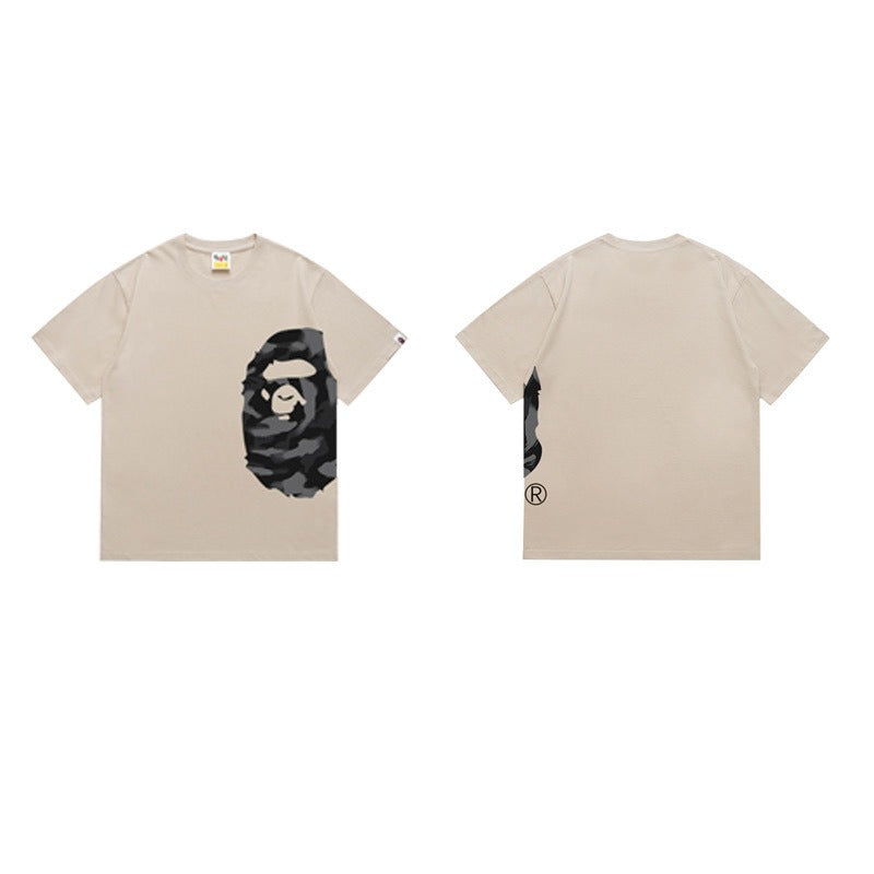 Bathing Shark and ape head print T Shirts NextBlock