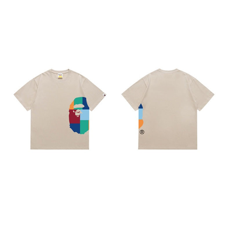Bathing Shark and ape head print T Shirts NextBlock