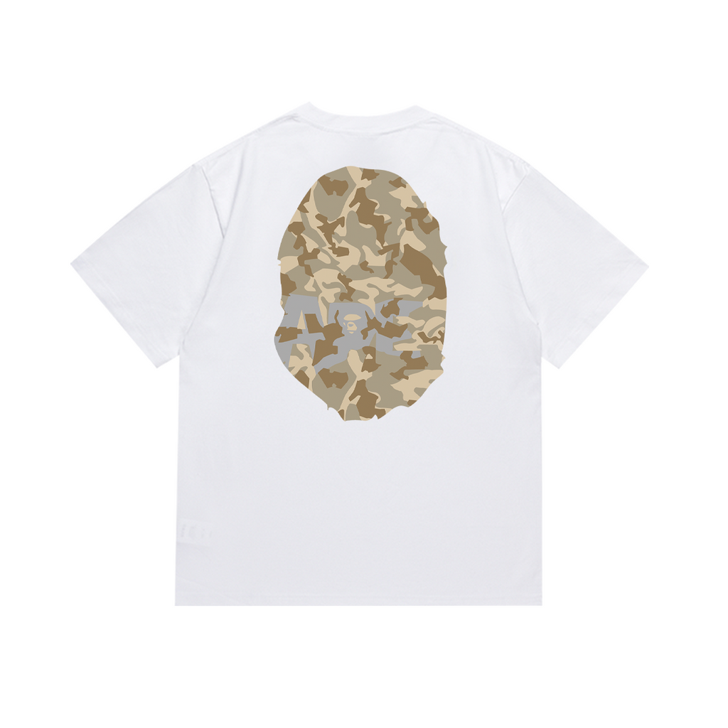 Bathing Shark and ape head print T-Shirt NextBlock