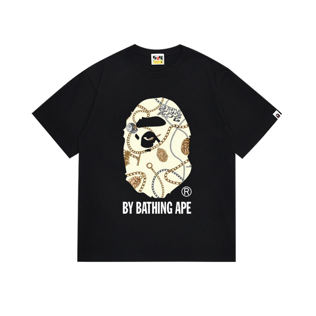 Bathing Shark and ape head print T-Shirt NextBlock