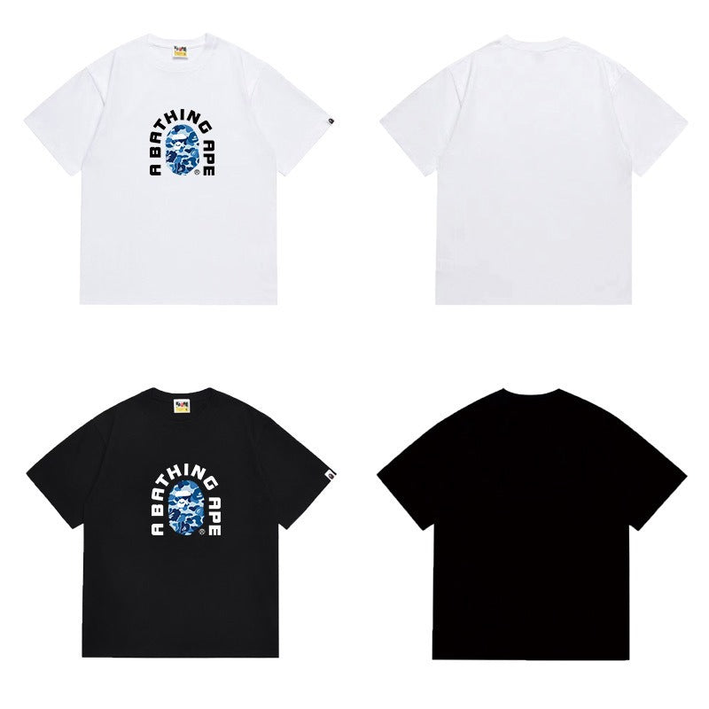 Bathing Shark and ape head print T Shirts NextBlock