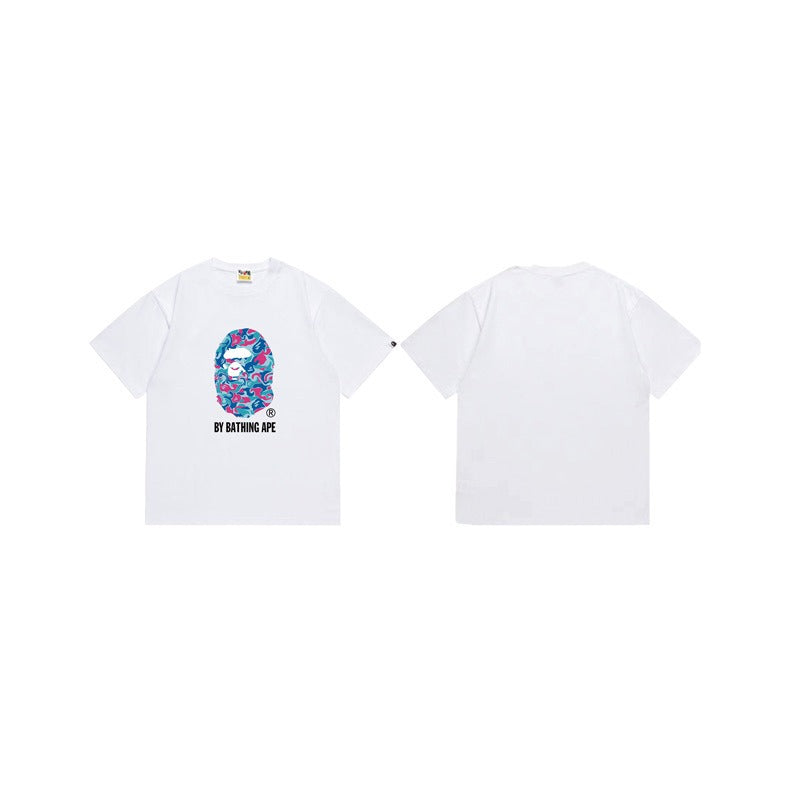 Bathing Shark and ape head print T Shirts NextBlock