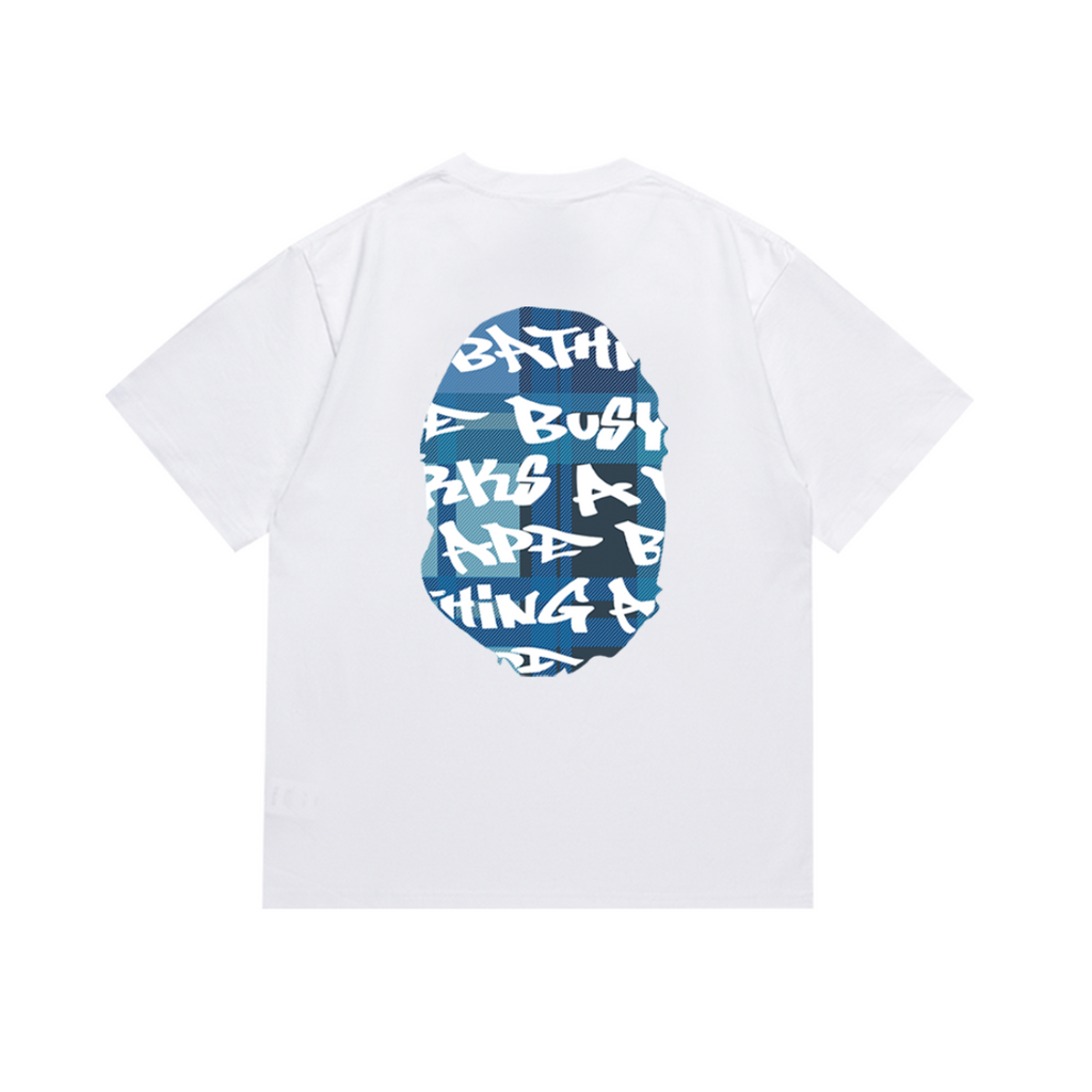 Bathing Shark and ape head print T-Shirt NextBlock