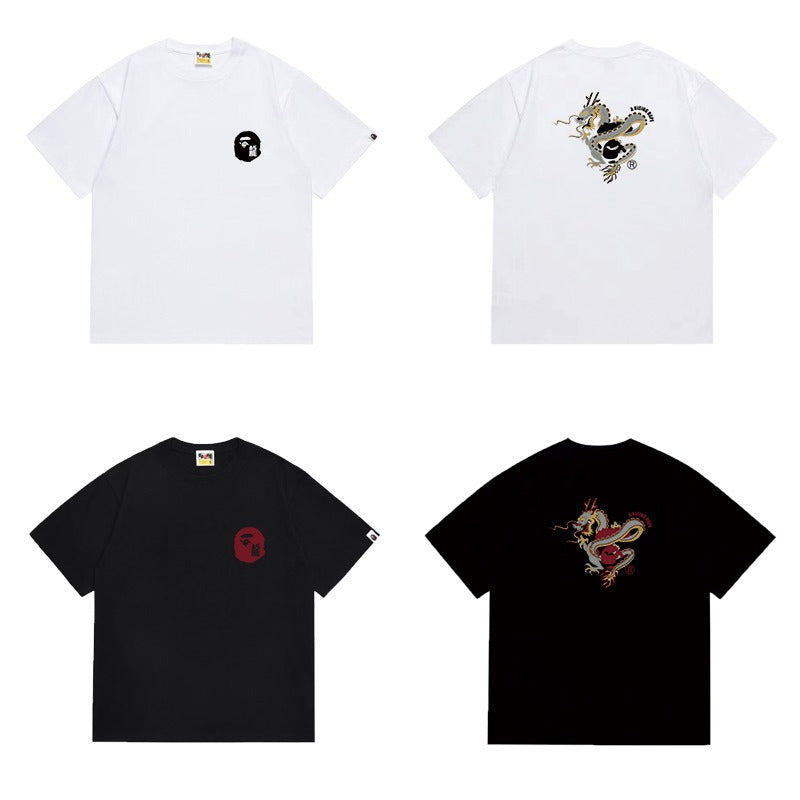 Bathing Shark and ape head print T Shirts NextBlock