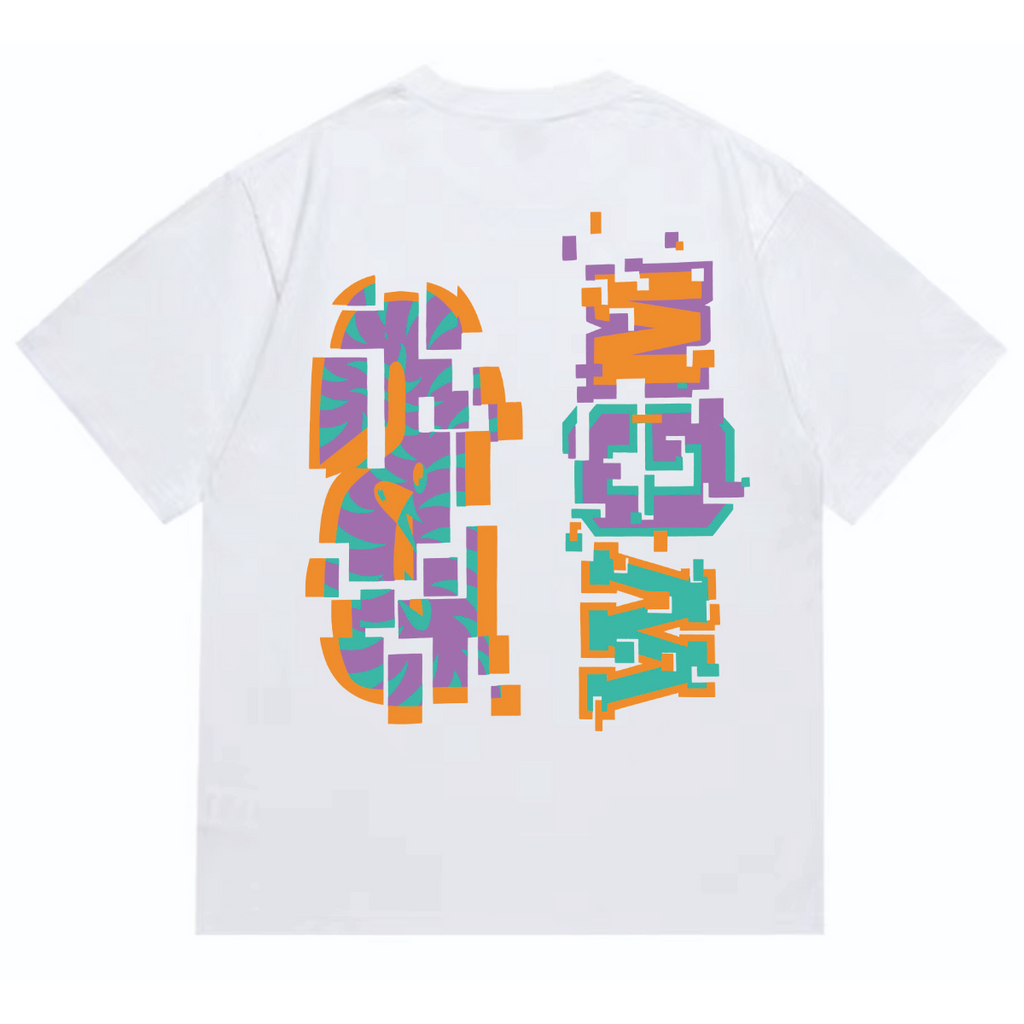 Bathing Shark and ape head print T-Shirt NextBlock
