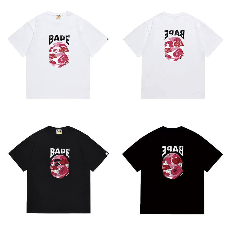 Bathing Shark and ape head print T Shirts NextBlock