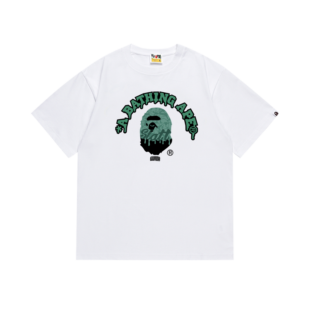 Bathing Shark and ape head print T-Shirt NextBlock