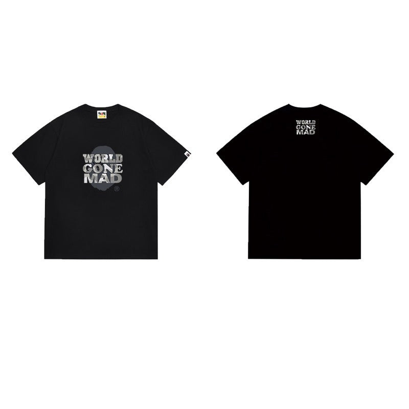 Bathing Shark and ape head print T Shirts NextBlock