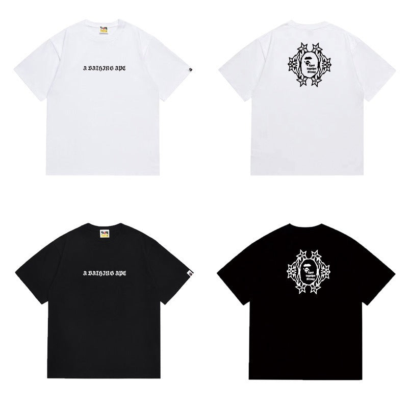 Bathing Shark and ape head print T Shirts NextBlock