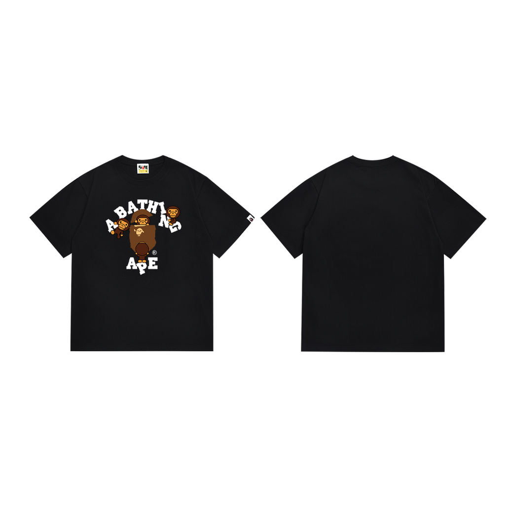 Bathing Shark and ape head print T-Shirt NextBlock
