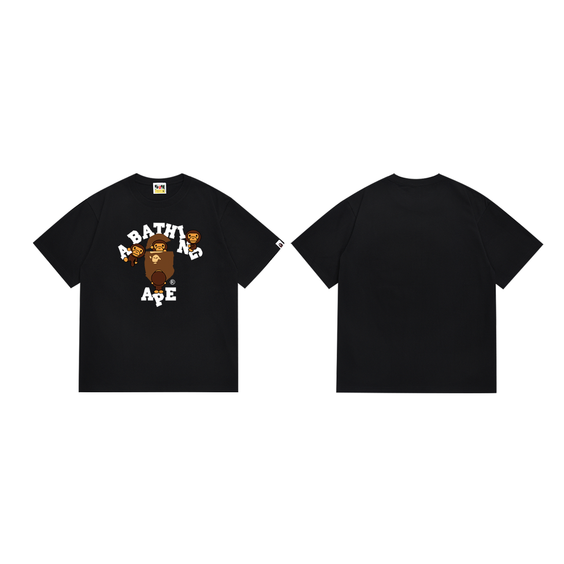 Bathing Shark and ape head print T-Shirt NextBlock