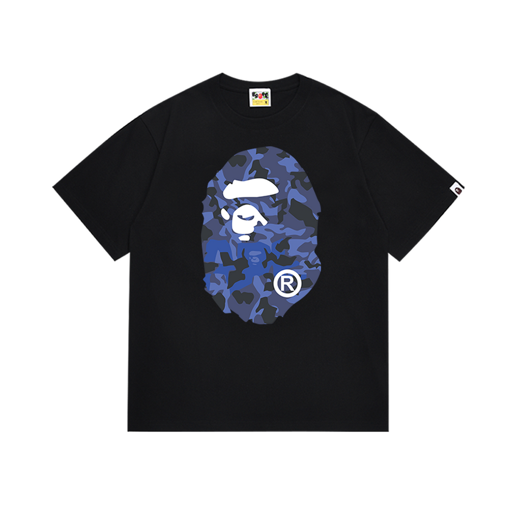 Bathing Shark and ape head print T-Shirt NextBlock