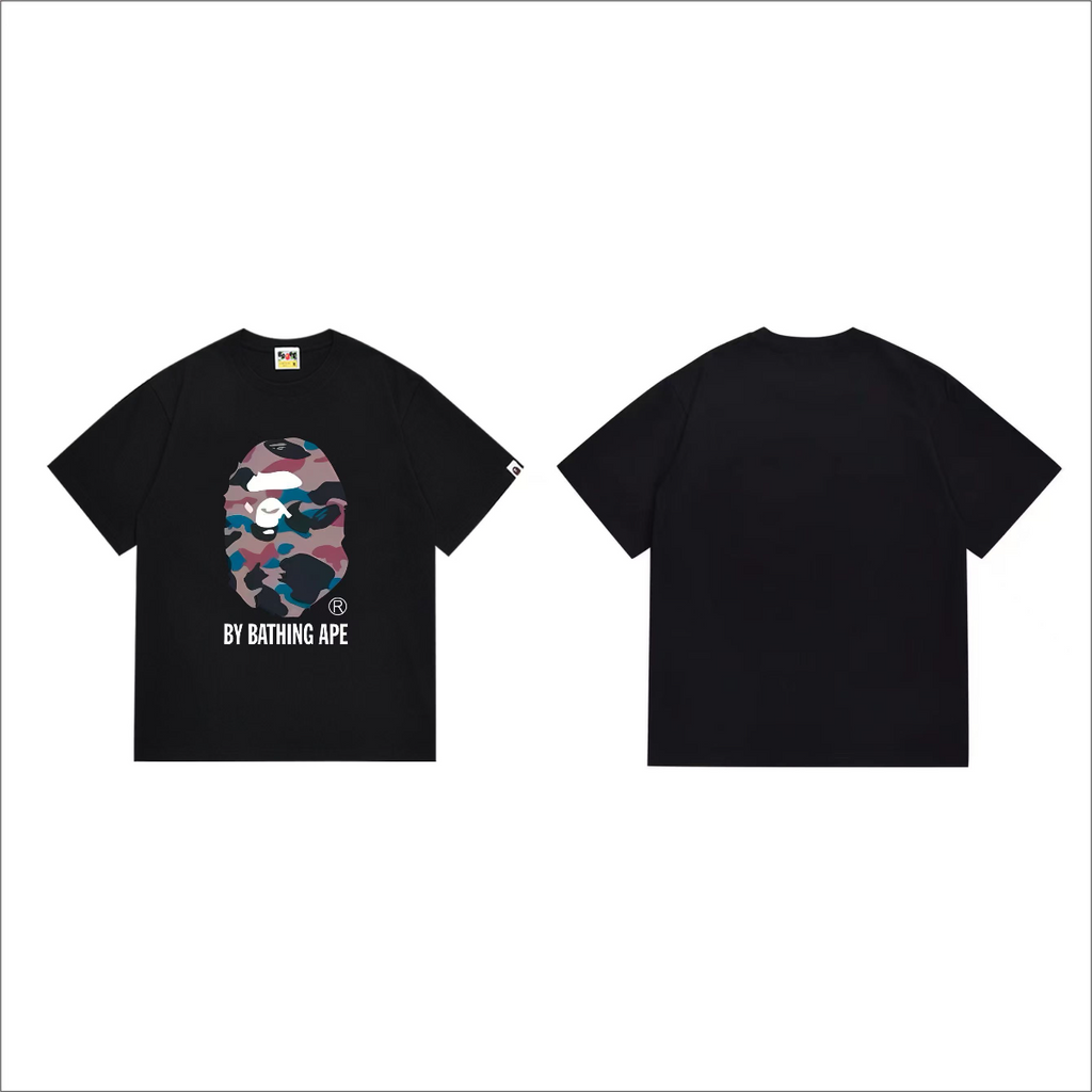 Bathing Shark and ape head print T-Shirt NextBlock
