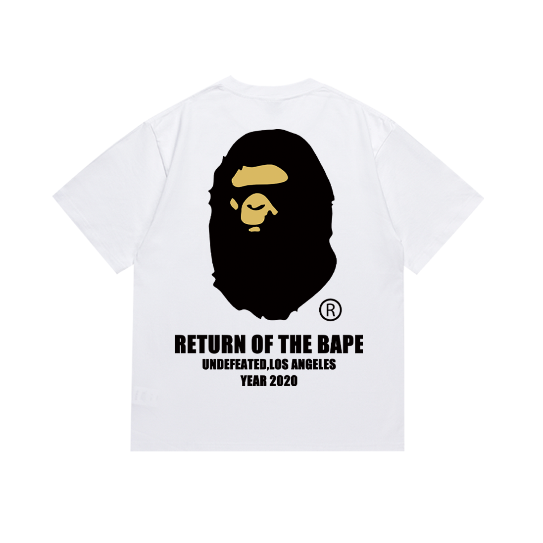 Bathing Shark and ape head print T-Shirt NextBlock