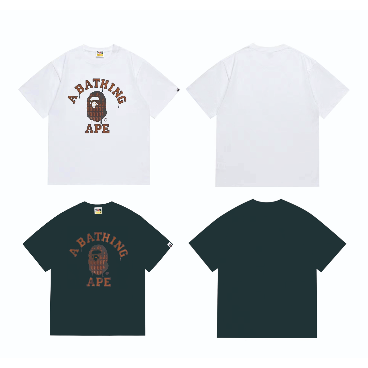 Bathing Shark and ape head print T-Shirt NextBlock