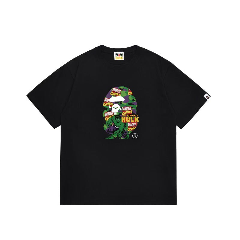 Bathing Shark and ape head print T Shirts NextBlock
