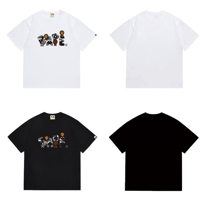 Bathing Shark and ape head print T Shirts NextBlock