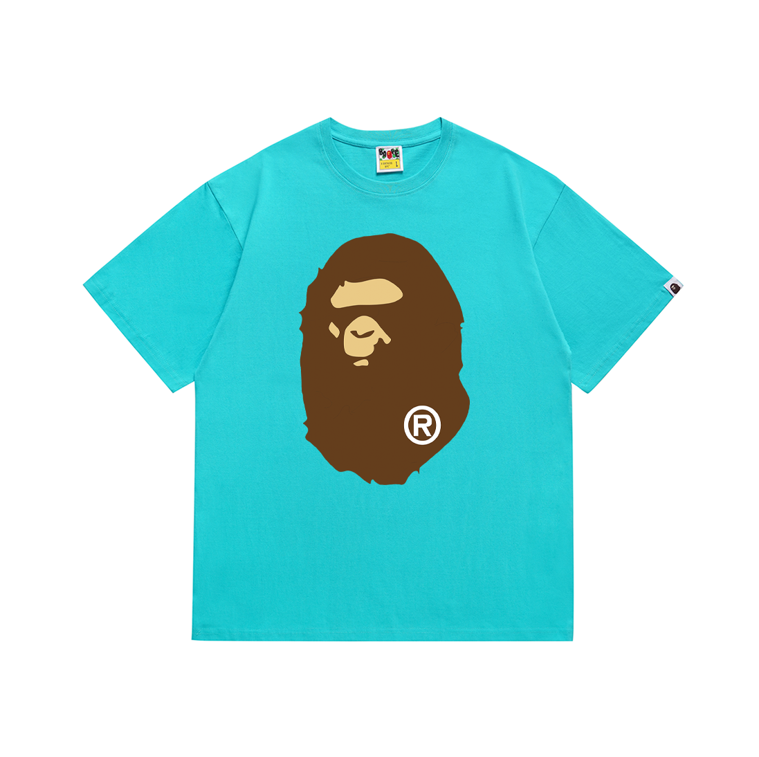Bathing Shark and ape head print T-Shirt NextBlock