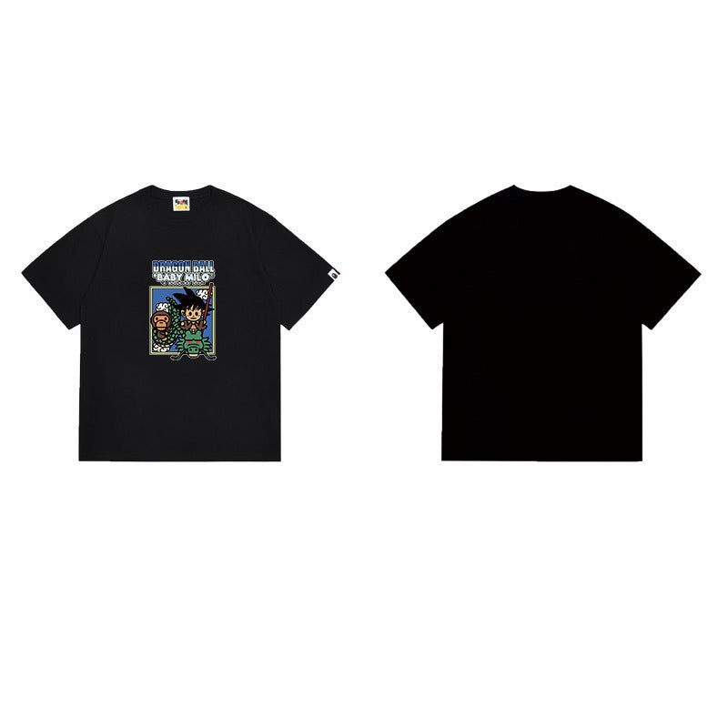 Bathing Shark and ape head print T Shirts NextBlock