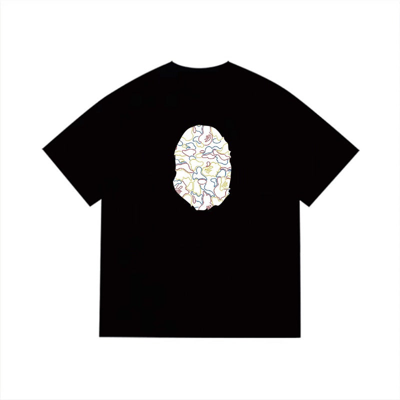 Bathing Shark and ape head print T Shirts NextBlock