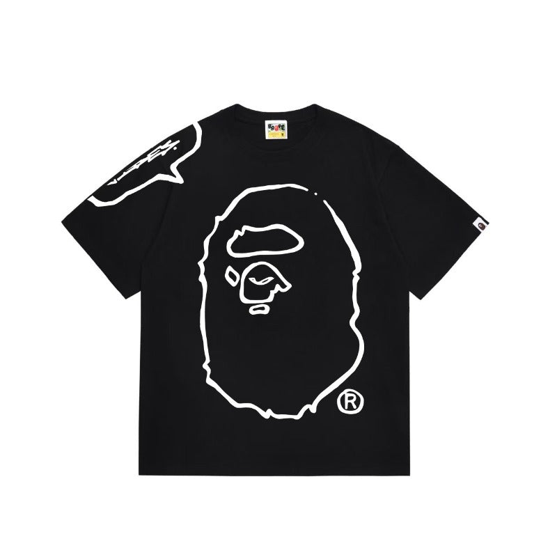 Bathing Shark and ape head print T Shirts NextBlock