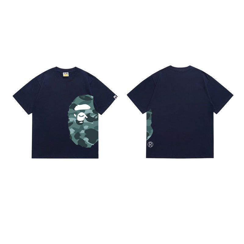 Bathing Shark and ape head print T Shirts NextBlock