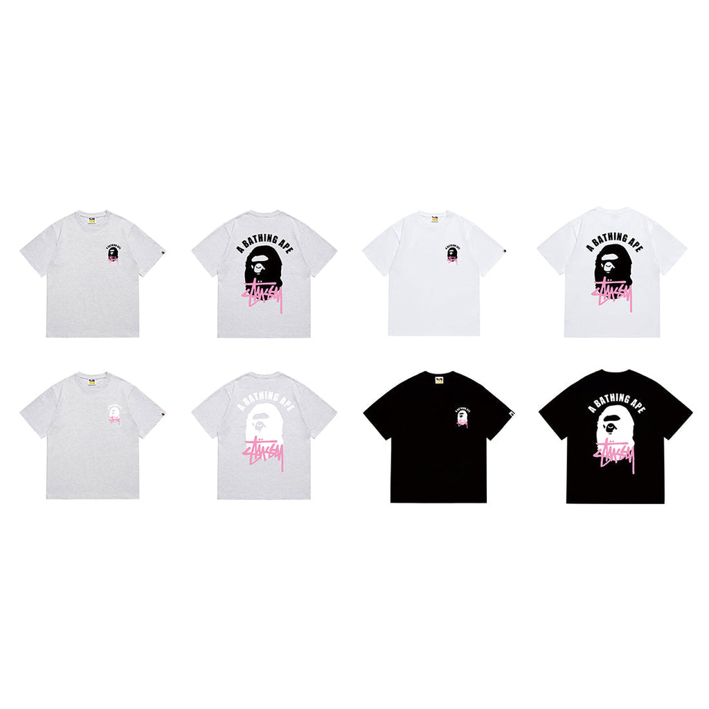 Bathing Shark and ape head print T-Shirt NextBlock