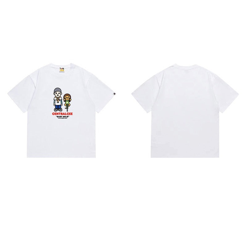 Bathing Shark and ape head print T Shirts NextBlock