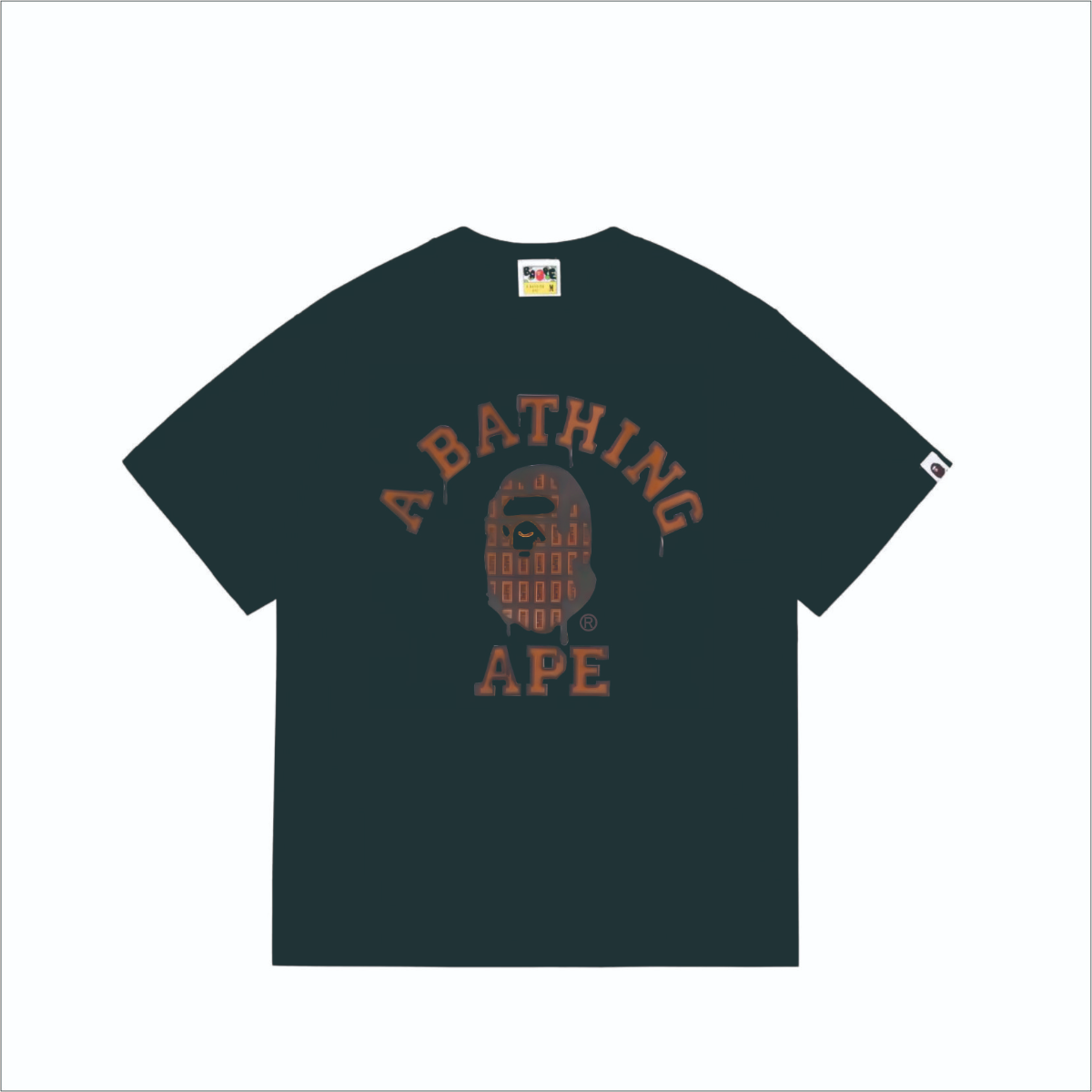Bathing Shark and ape head print T-Shirt NextBlock