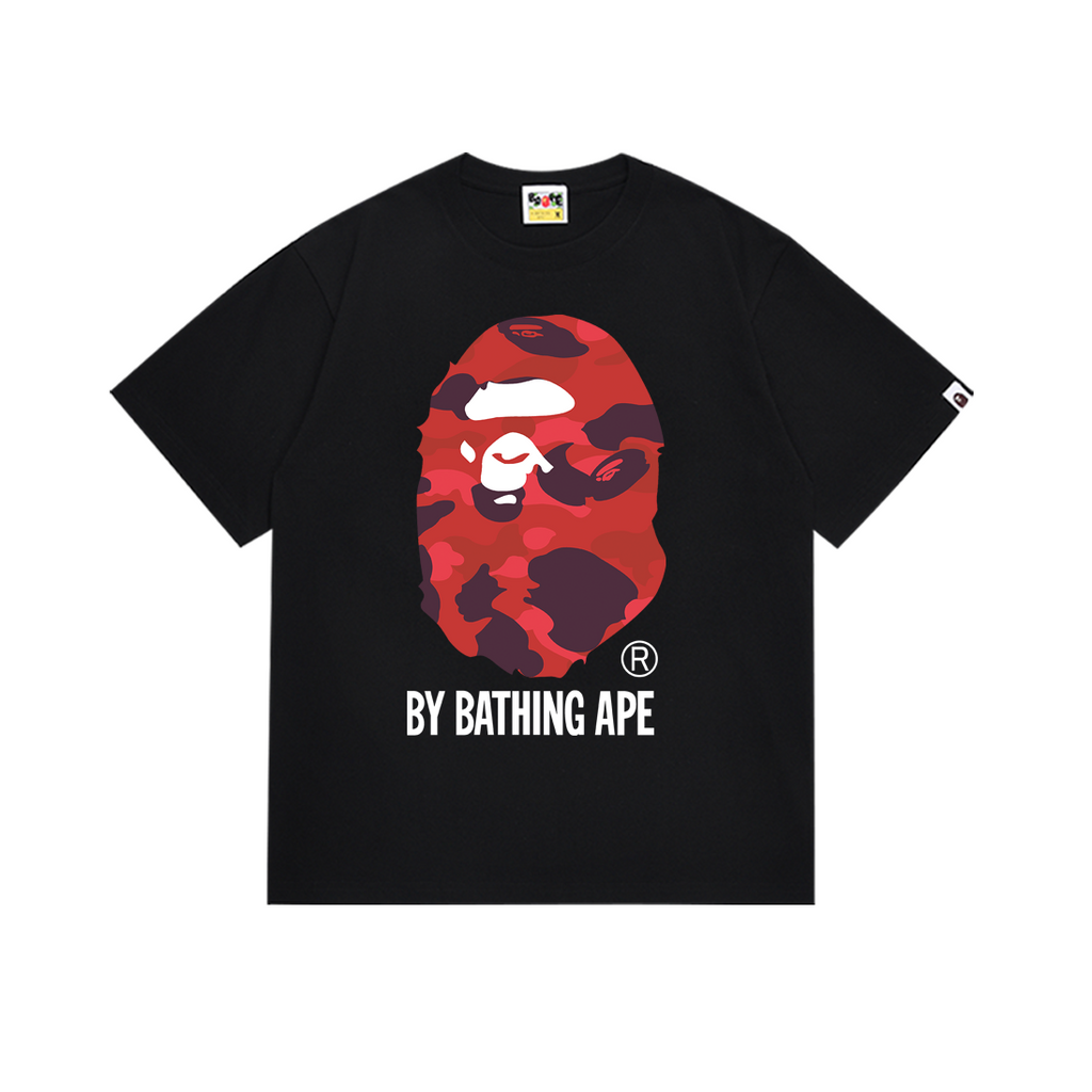 Bathing Shark and ape head print T-Shirt NextBlock