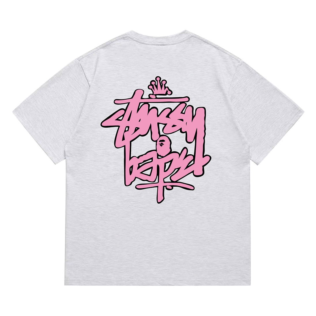 Bathing Shark and ape head print T-Shirt NextBlock