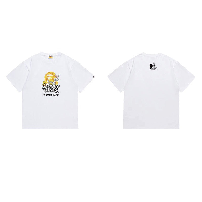Bathing Shark and ape head print T Shirts NextBlock