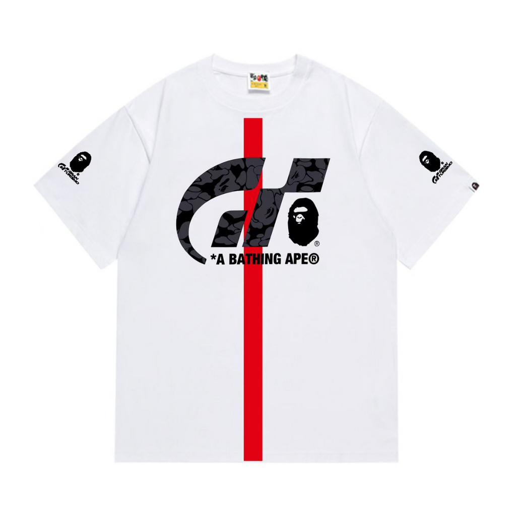 Bathing Shark and ape head print T-Shirt NextBlock