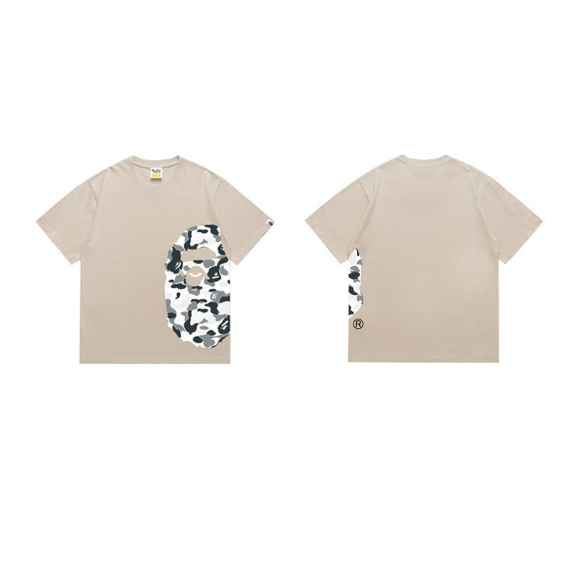 Bathing Shark and ape head print T Shirts NextBlock