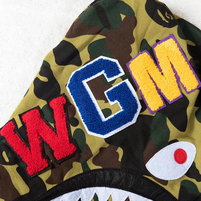 Bathing Shark and ape head print Hoodie Autumn and Winter Shark Mouth Men and Women Casual Camouflage Thin Sweater Baggy NextBlock