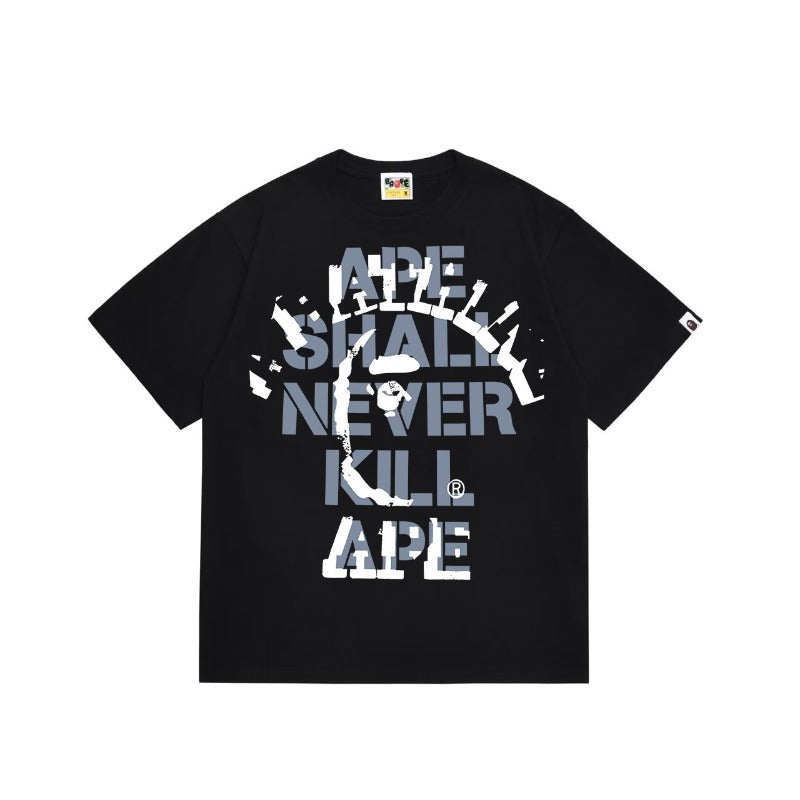 Bathing Shark and ape head print T Shirts NextBlock