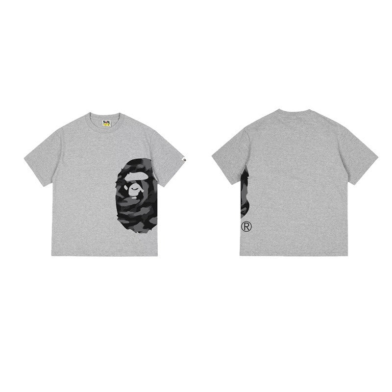 Bathing Shark and ape head print T Shirts NextBlock