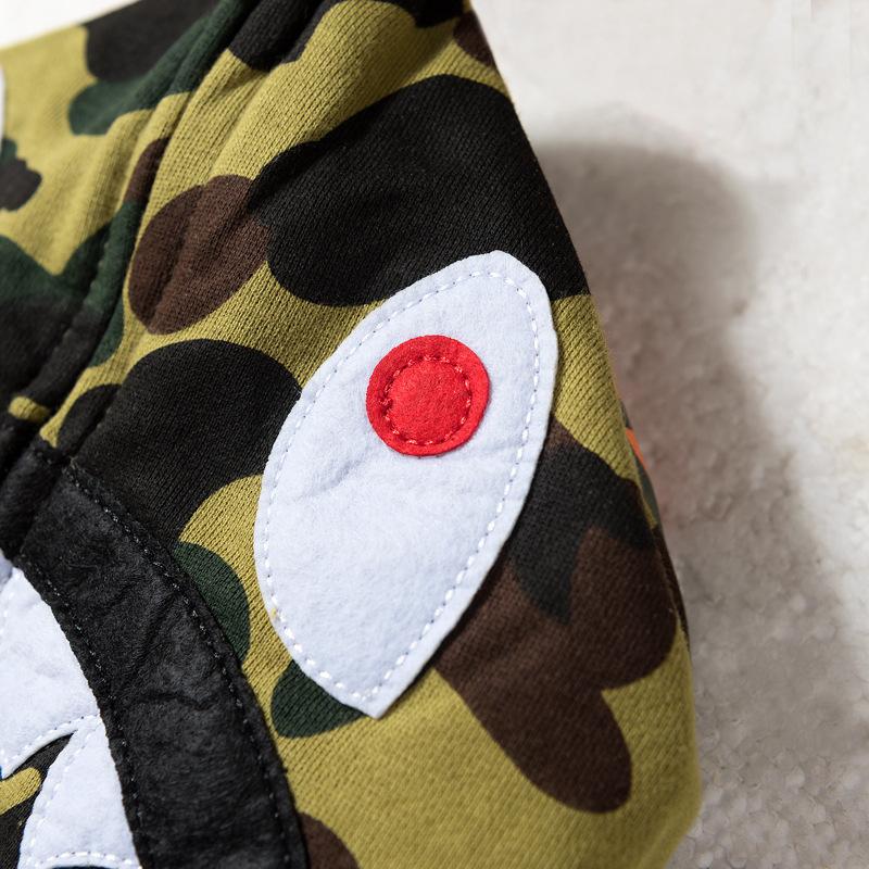 Bathing Shark and ape head print Hoodie Autumn and Winter Shark Mouth Men and Women Casual Camouflage Thin Sweater Baggy NextBlock