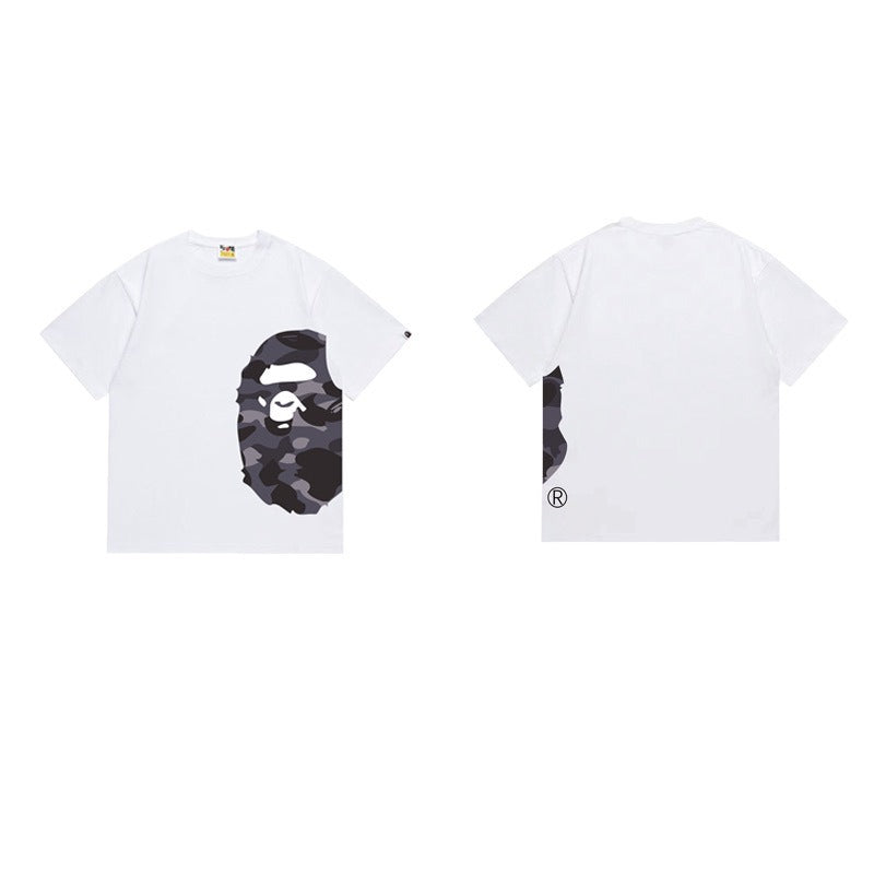 Bathing Shark and ape head print T Shirts NextBlock