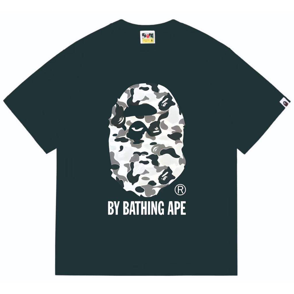 Bathing Shark and ape head print T-Shirt NextBlock