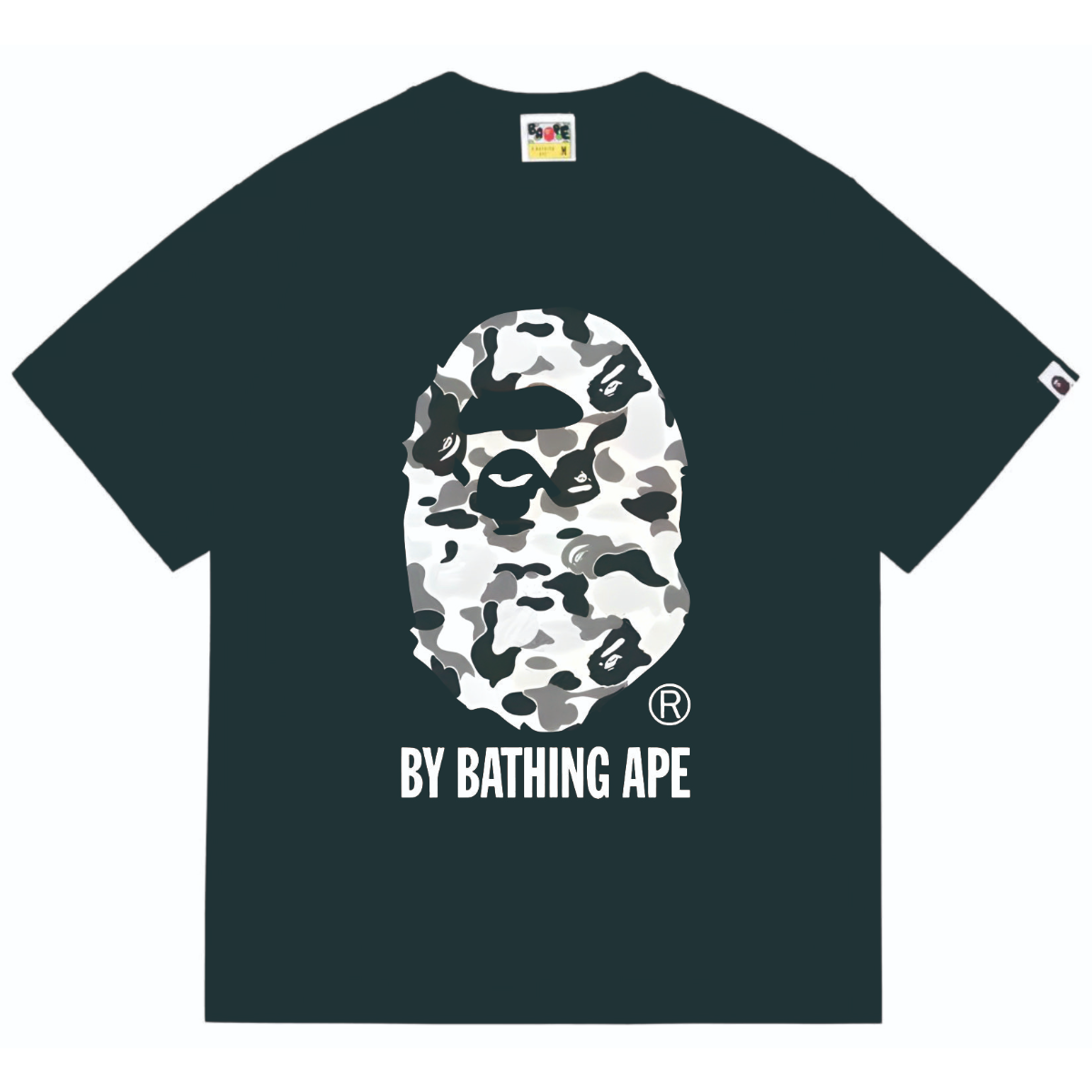 Bathing Shark and ape head print T-Shirt NextBlock