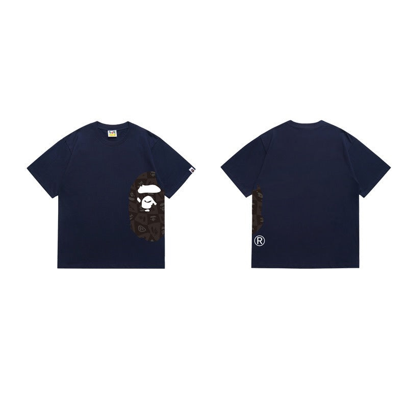Bathing Shark and ape head print T Shirts NextBlock